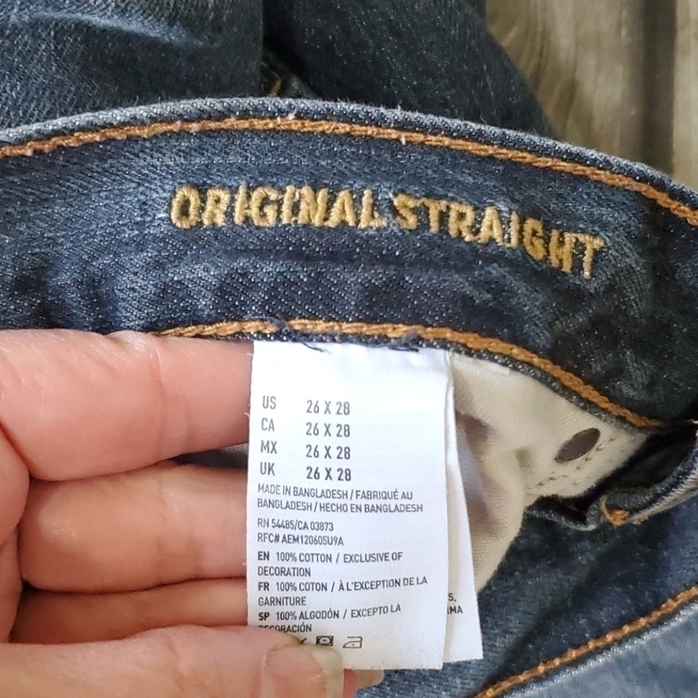 American Eagle Original Straight Jeans 26/28 - Picture 2 of 2